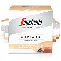 Segafredo Zanetti 96 Capsule Caffè Cortado compatibili con Dolce Gusto di Nescafé – Espresso macchiato con cremoso Latte (6 Scatole da 16 Capsule ciascuna)