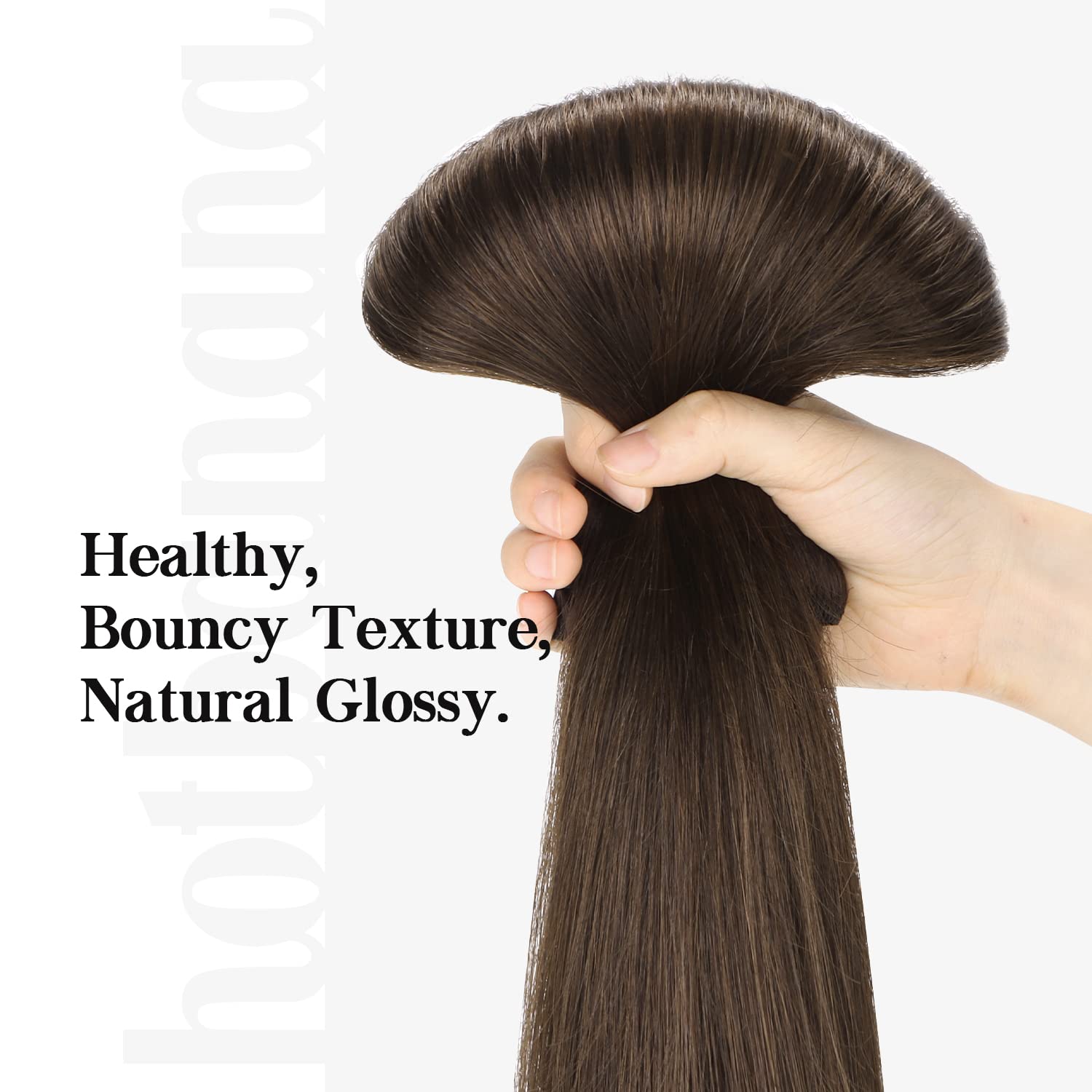 20 Inch Human Hair Clip-In Extensions, 6 Pieces, 120g, Straight 20 Inch Dark Brown Clip in Human Hair Extensions | Moresoo  main image 3