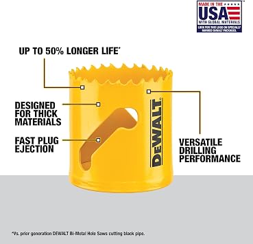 DEWALT Hole Saw Kit, 14-Piece, Includes 2 Quick Change Mandrels and Pilot Point Bits (D180005)