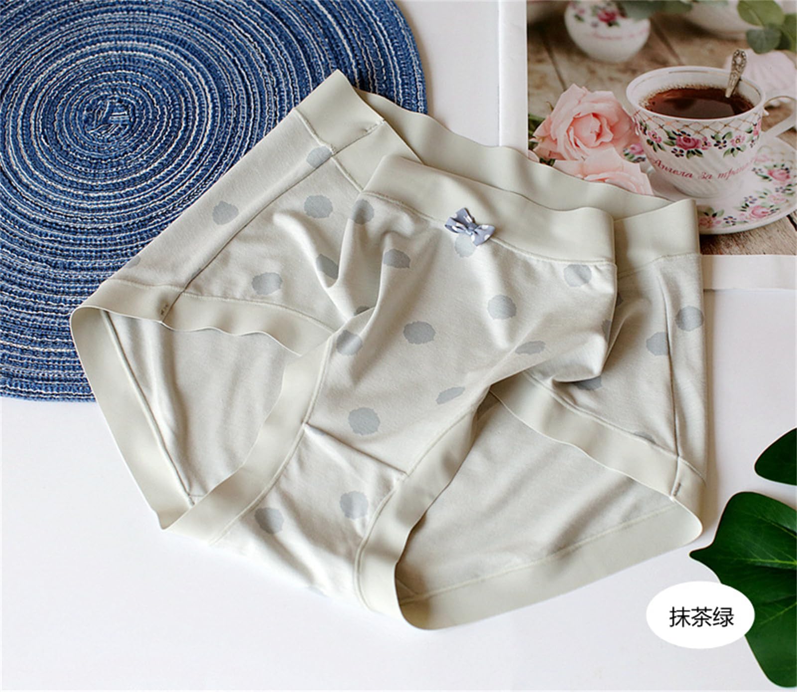 Culotte Hipster Donna 45-60 kg di Peli di Fiocco Motone Modali di Cotone Modali A Pois Ad Alta Elastico.