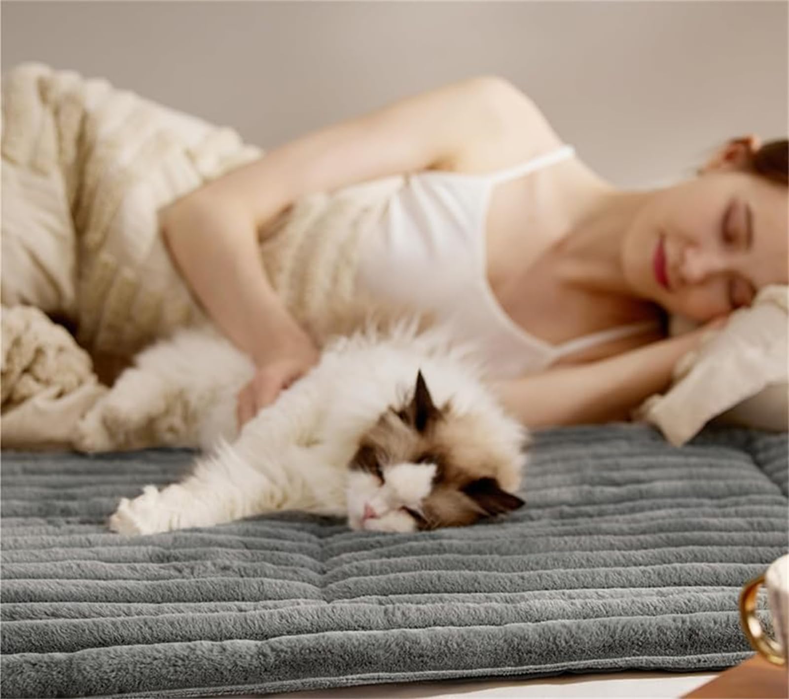 Lit auto-chauffant pour animal de compagnie, tapis chauffant non électrique réfléchissant la chaleur corporelle pour animal domestique, tapis chauffant antidérapant lavable pour chats et