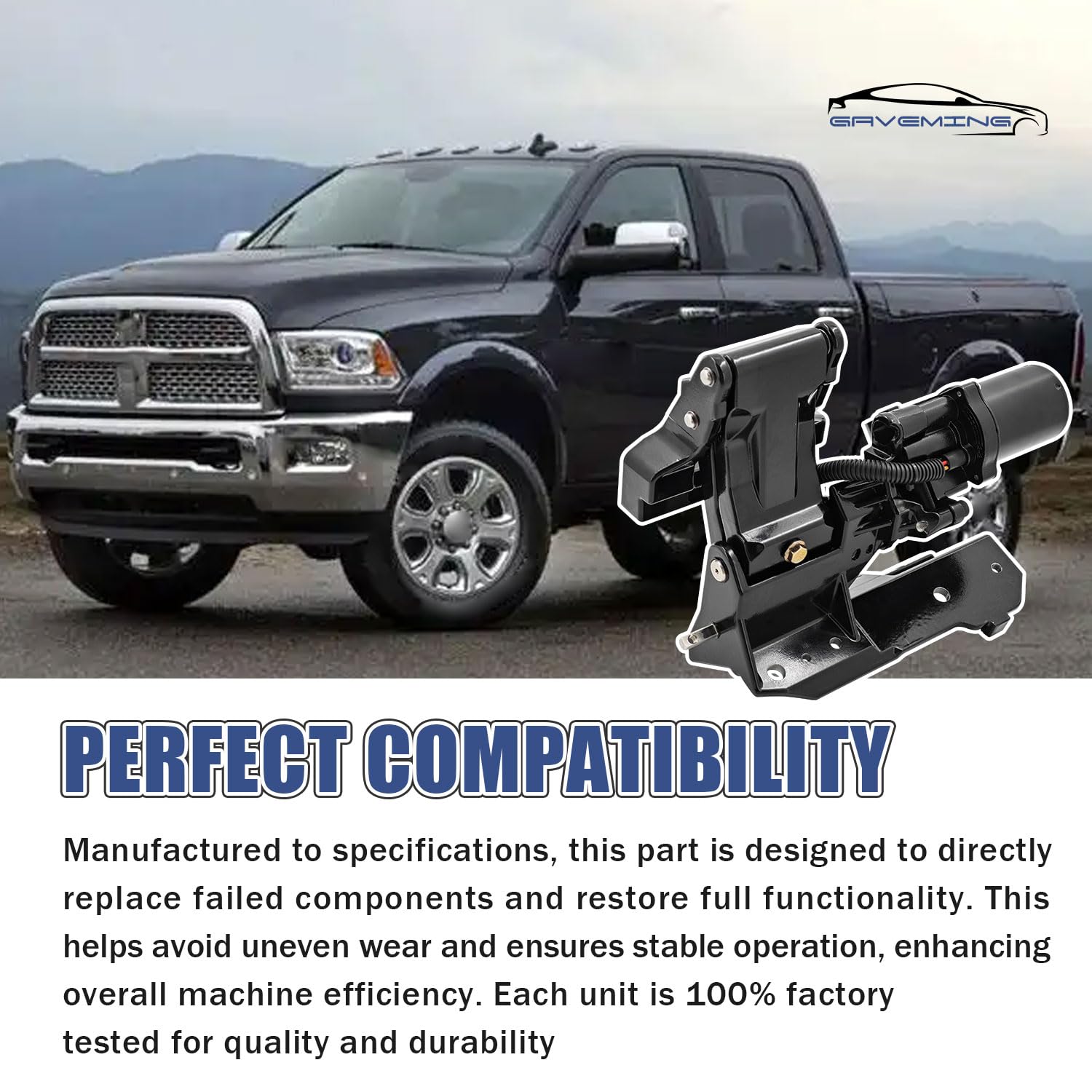 Power Running Board Motor Compatible with RAM 2500 3500 2019-2025 6.4L 6.7L Replacement Part Number 68461640AA,68461640AB (Right Side)