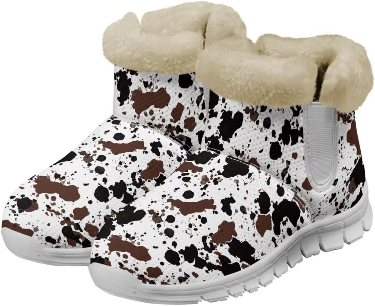 JoyLamoria Unisex Winter Snow Boots Non Slip Ankle Boots Slip On Comfy Walking Boots Foot Wear Arch Support