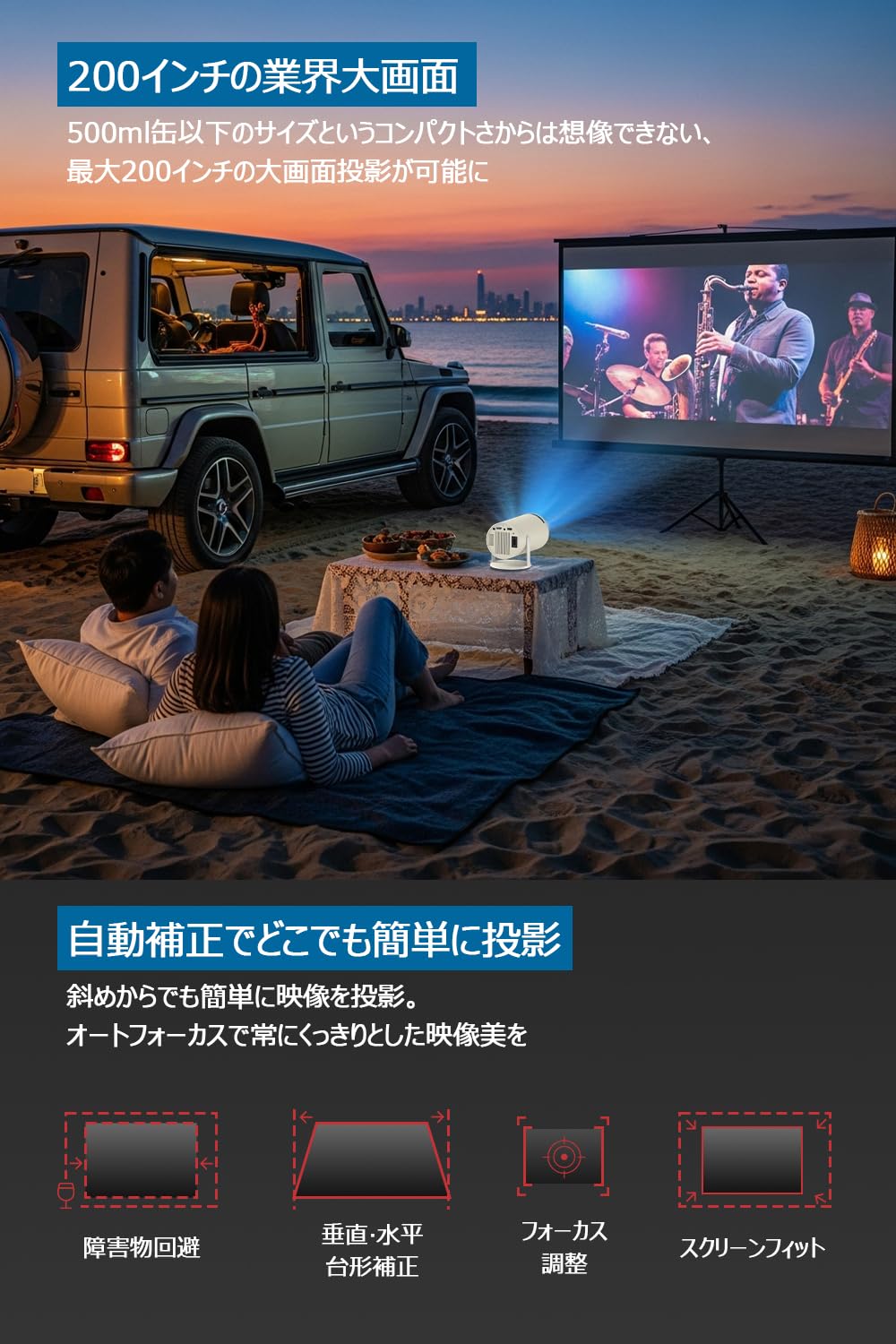 Amazon.co.jp: プロジェクター 家庭用 超小型 【2026衝撃作版Android