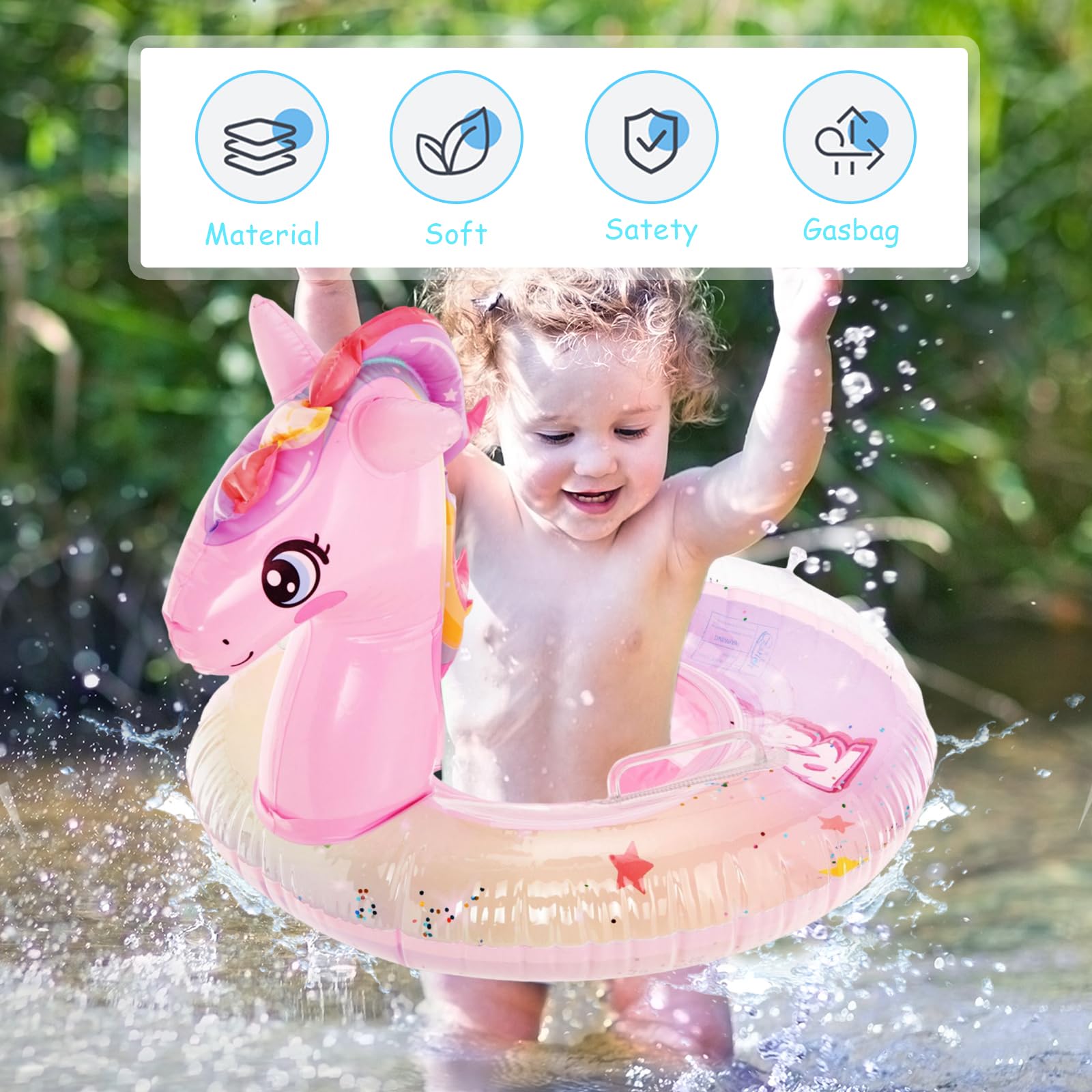 Baby Schwimmring Mit Cartoon-Print - Schwimmhilfe Ab 6 Monaten Für Pool & Strand