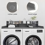 Washer Dryer Countertop with Shelf, 2-Tier Laundry Countertop Over Washer and Dryer, 54" x 27.55" Wooden Table for Folding Clothes for Laundry Room Organization and Storage (Gray)