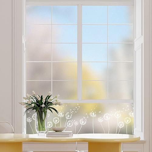 Miniatura 6 de DKTIE Película de privacidad para ventana con herramientas de instalación, adhesivo para despegar y pegar, adherencia estática, sin pegamento,