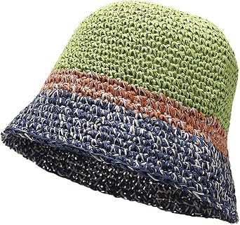 Straw Sun Hats for Women Summer Hats Beach Sun Hat Straw Bucket Hats Straw Hats Crochet Bucket Hats for Women
