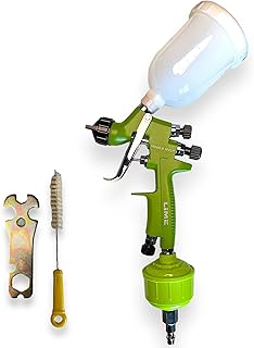 LiME LiNE .8mm Mini HVLP Automotive Spray Paint Gun for Basecoats and Clearcoat: Bonus Inline Filter Ball and Air Line Connector.