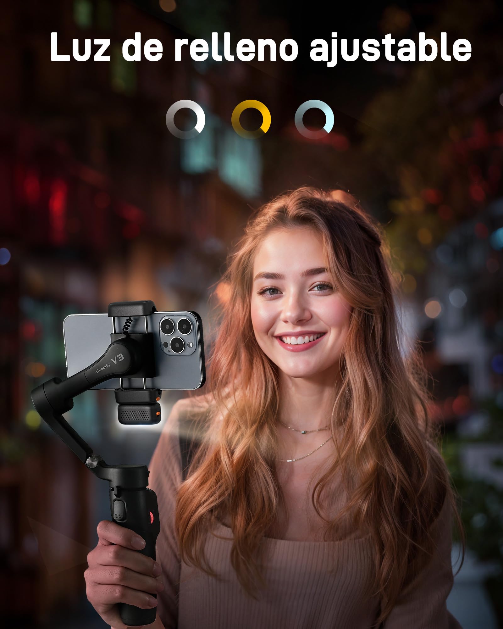 hohem iSteady V3 Gimbal Estabilizador - Estabilizador de cardán 3 Ejes, rastreador magnético de IA, Controlador Desmontable, Poste extendido Incorporado, trípode, Plegable, para Live Stream, vlog