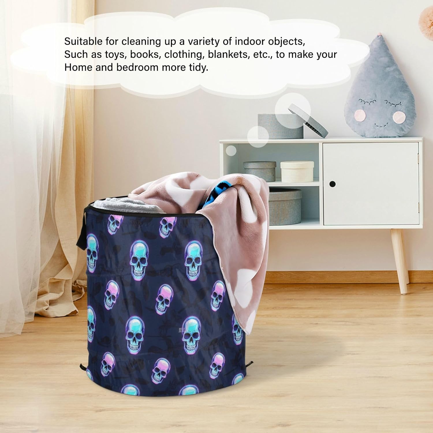 Cute Cartoon Rainbows laundry basket collapsable and waterproof bins with lids for organizing with sturdy handle bag mini crate for toys nursery laundry room bolsa para la ropa sucia