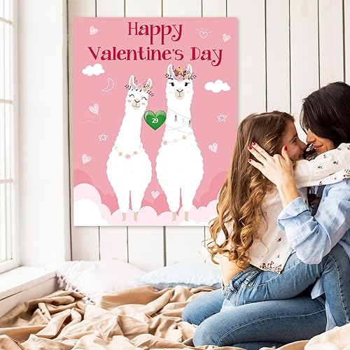 Miniatura 6 de Juegos de fiesta del día de San Valentín – Pin The Hearts on the Llama – V-Day Game School Class Activity Supplies Favores