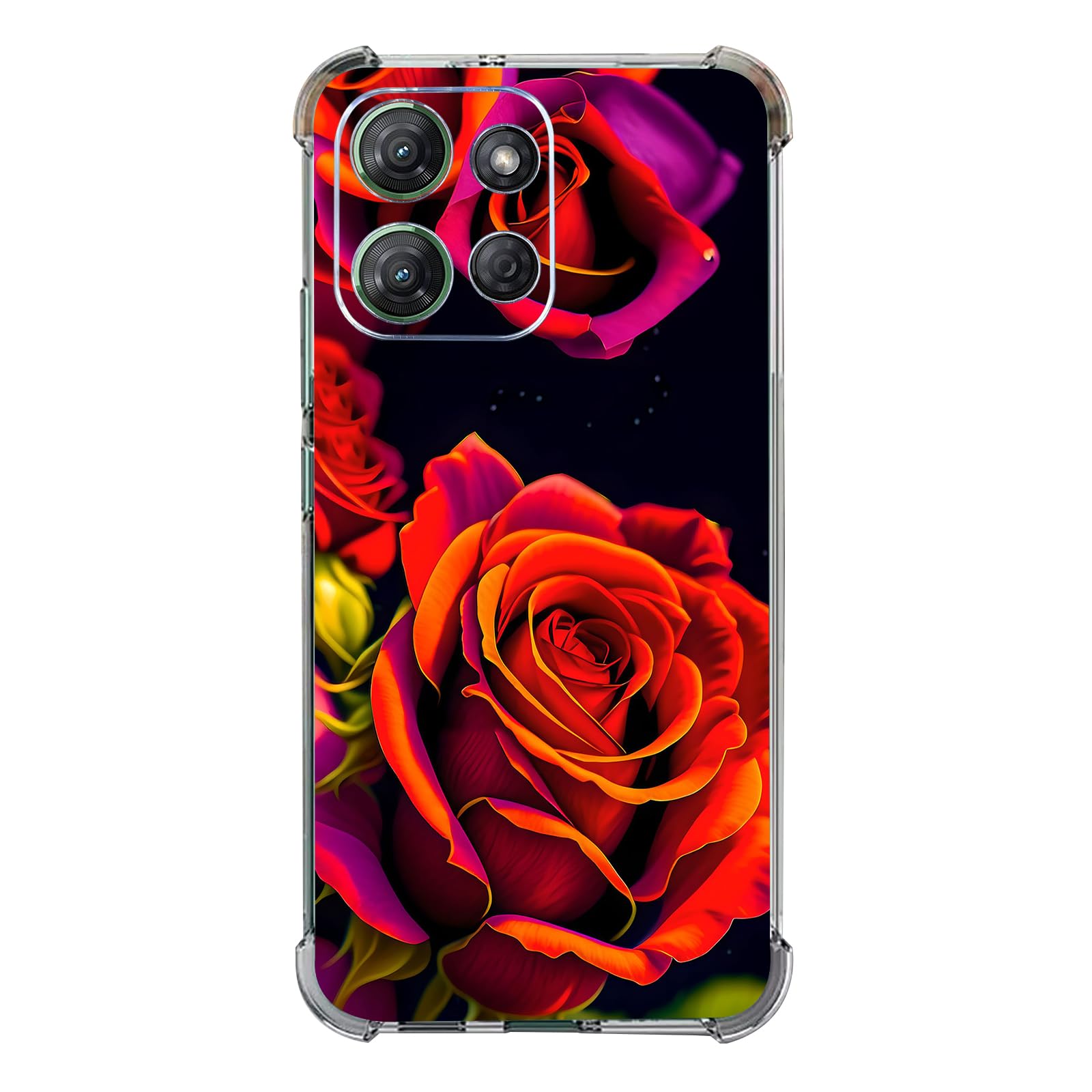 Beaucov Case for Moto G Power 2025/2026,Beautiful Rose Drop Protection Shockproof Case TPU Full Body Protective Scratch-Resistant Cover for Motorola