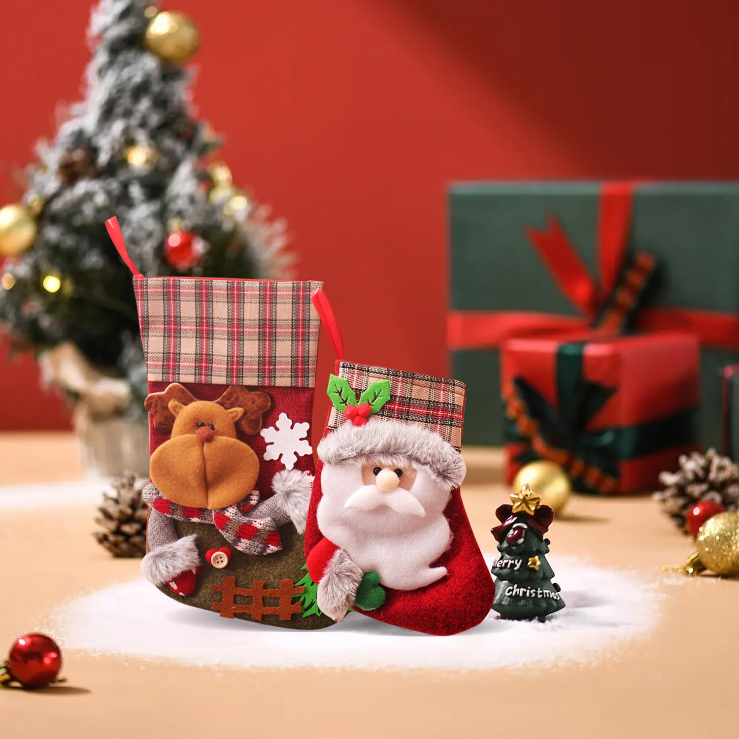 Video's over Wat is Kerstsok met Santa Hert voor feestelijke bruiloftsdecoratie haak ornament ambacht cadeaus