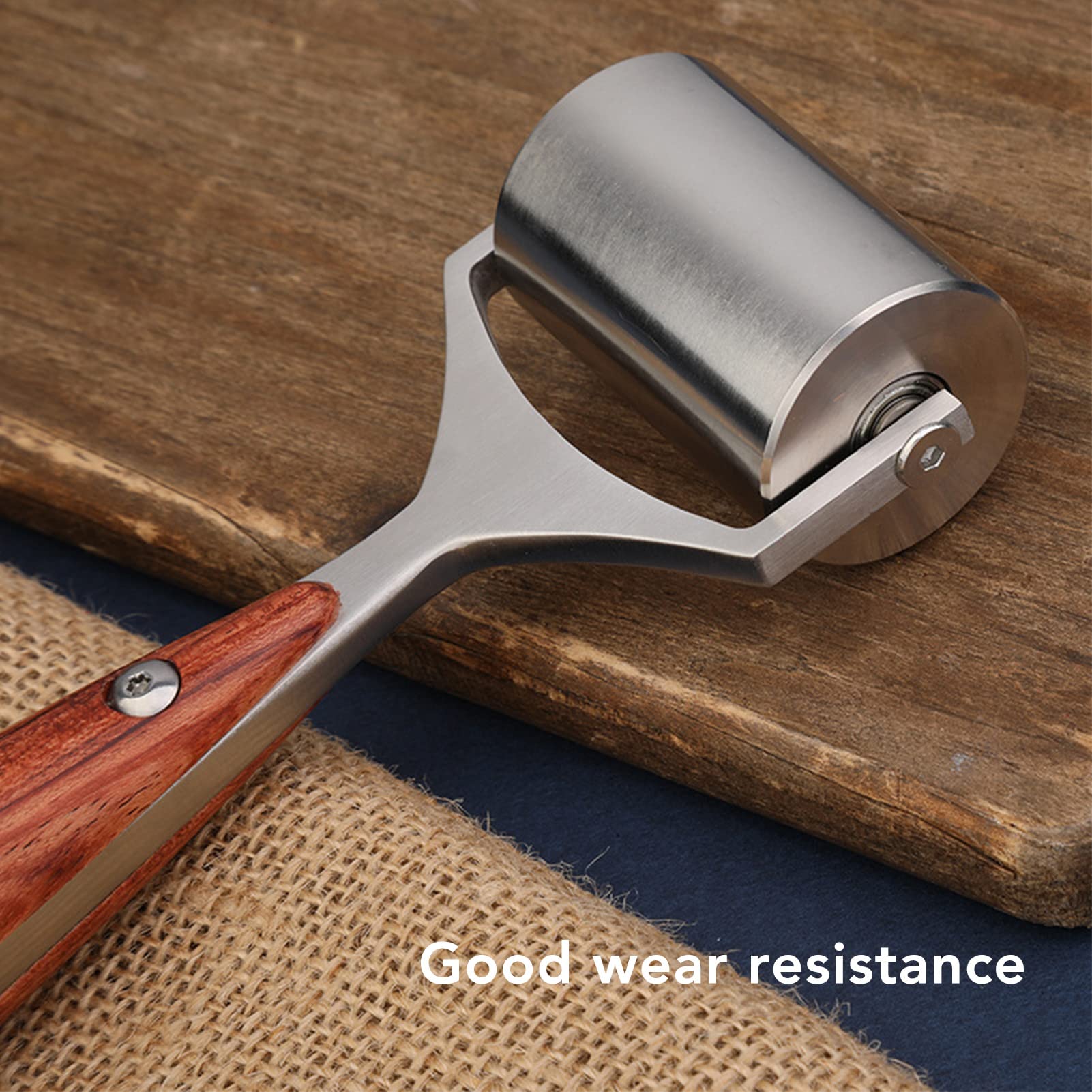 Rouleau de Bord de Presse en Cuir, 60mm Raineur de Bord en Cuir, Rouleau de métal avec Poignée dn Bûche, Outil de Plastification Du Cuir Bricolage pour Artisanat Du Cuir