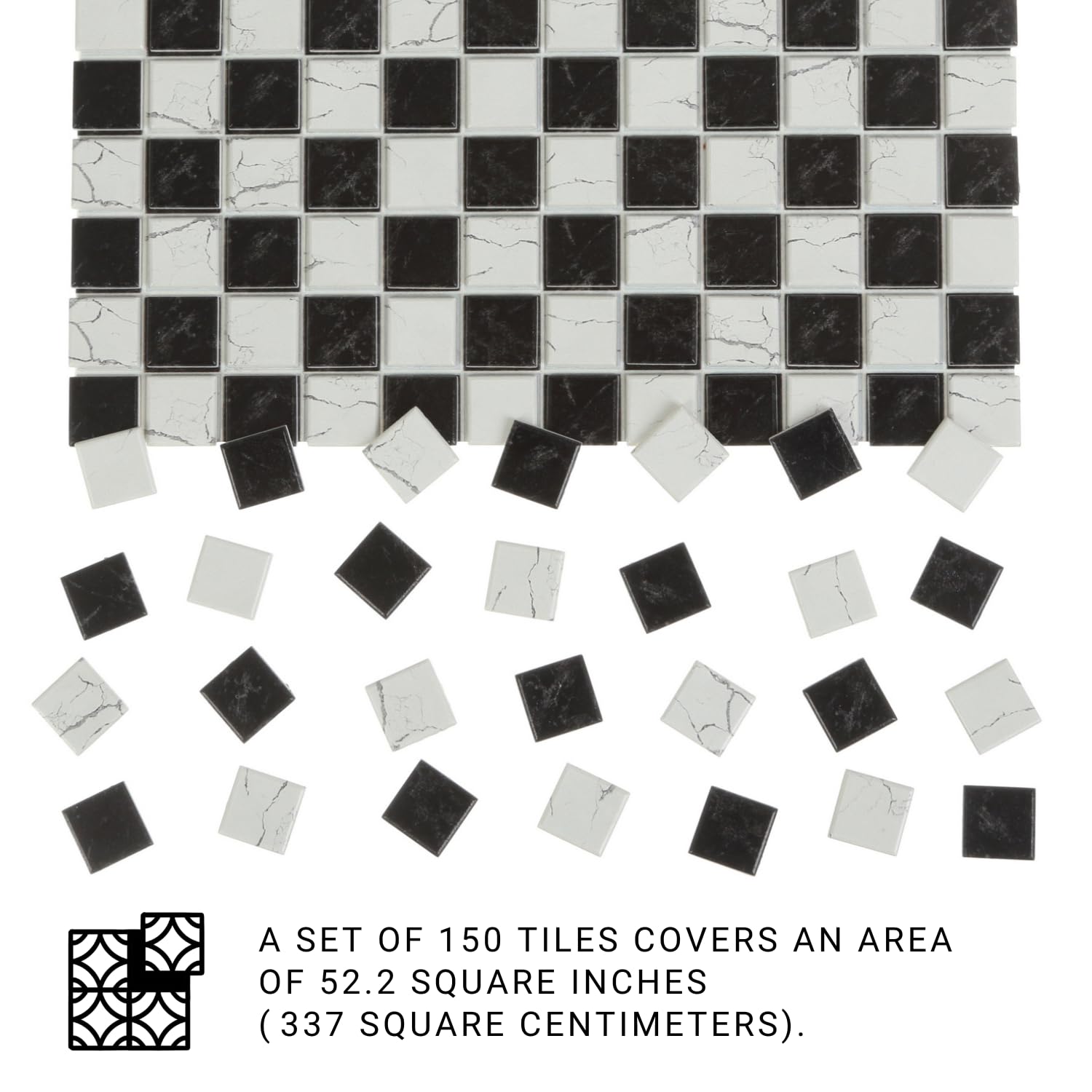 150 pcs, Dollhouse Flooring, 1:12 Scale Doll House Tiles, Miniature Checkerboard Floor, REDUCIO!