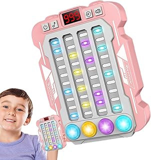 リズムハンドヘルドコンソール、ミュージックリズムマスタースピードプッシュゲーム,ストレス解消の子供のおもちゃ | 調整可能なモードライトボタンダンスマシンパズルチャレンジゲーム