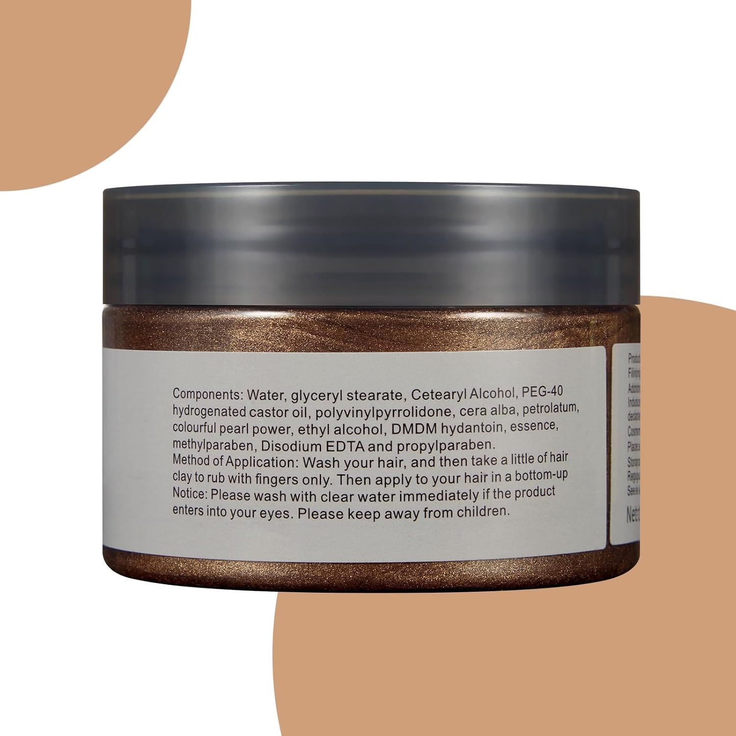 Asocrew Brown Temporary Hair Color Wax, 4.23 Oz - Natural Non-Sticky Quick Dry Washable Hair Dye Styling Clay, Temporary Hair Color for Cosplay Halloween Party Festival Daily DIY Hairstyle