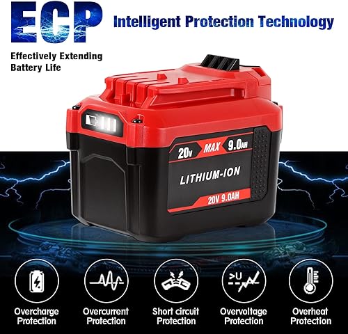 Miniatura 2 de DSANKE CMCB209 - Batería de iones de litio de 9000 mAh 20 V, repuesto para Craftsman V20, batería de iones de litio CMCB209 CMCB204 CMCB204-2