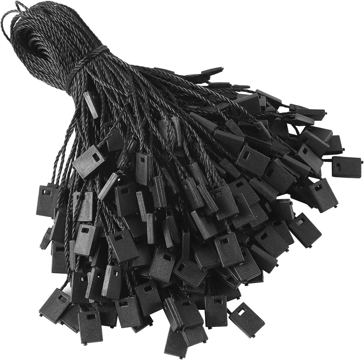 7 Inch 1000Pcs Black Nylon Hang Tag String Snap Lock Pin Loop Fastener Hook Ties, Easy and Fast to Attach