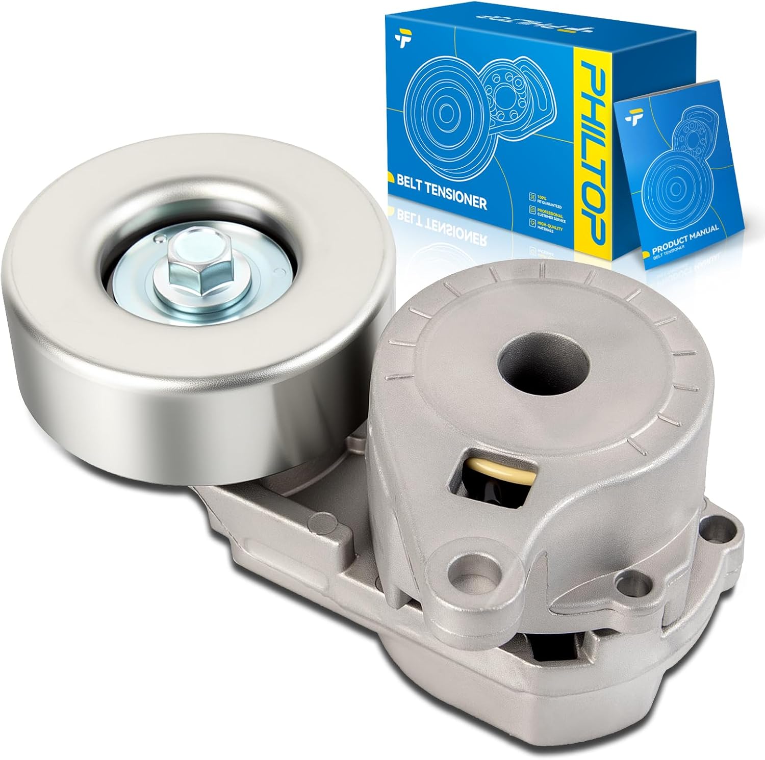 PHILTOP Belt Tensioner Assembly with Pulley Compatible with Mitsubishi Galant, Eclipse, Lancer, Outlander, OE# 89601,305601,49408,231601,999216A,19187917,38413,MN149179,999216