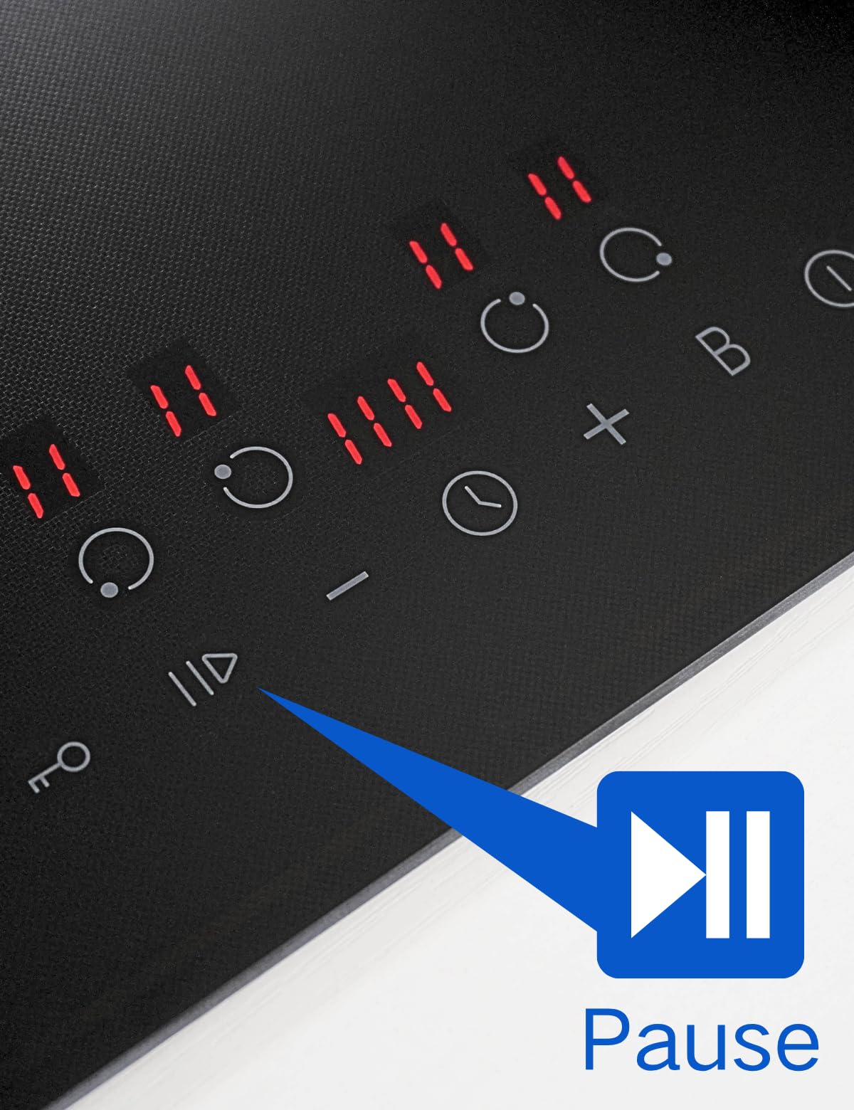 STARCHARTS Plug in Electric Induction Hob with Italian ILVA Glass, 13amp Plug and Play, Built in 4 Zone Plug in Cooktops 2800W, Boost, Pause, Child Lock, Matte Black, Modern Circle Style — view 6