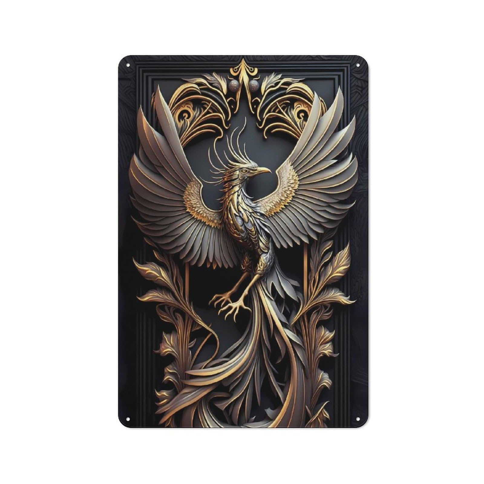 Vintage Golden Glory Phoenix Tin Sign 30x20cm, Shed Wall Plaque for Garage, Workshop, Shed Or Utility Room