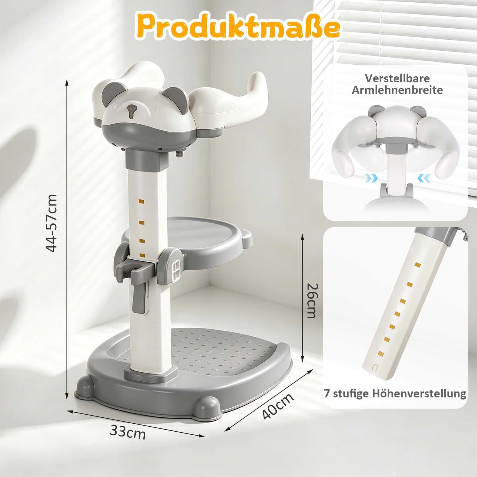 Soporte de ducha para bebé, Soporte de Bañera para Bebé con base antideslizante,Soporte de ducha para niños de 6 a 36 meses para bañarse