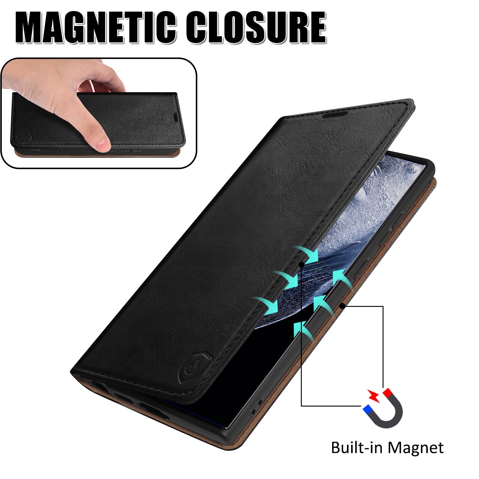 HUOUH For Google Pixel 8 5G Wallet Case With RFID Blocking PU - View #7