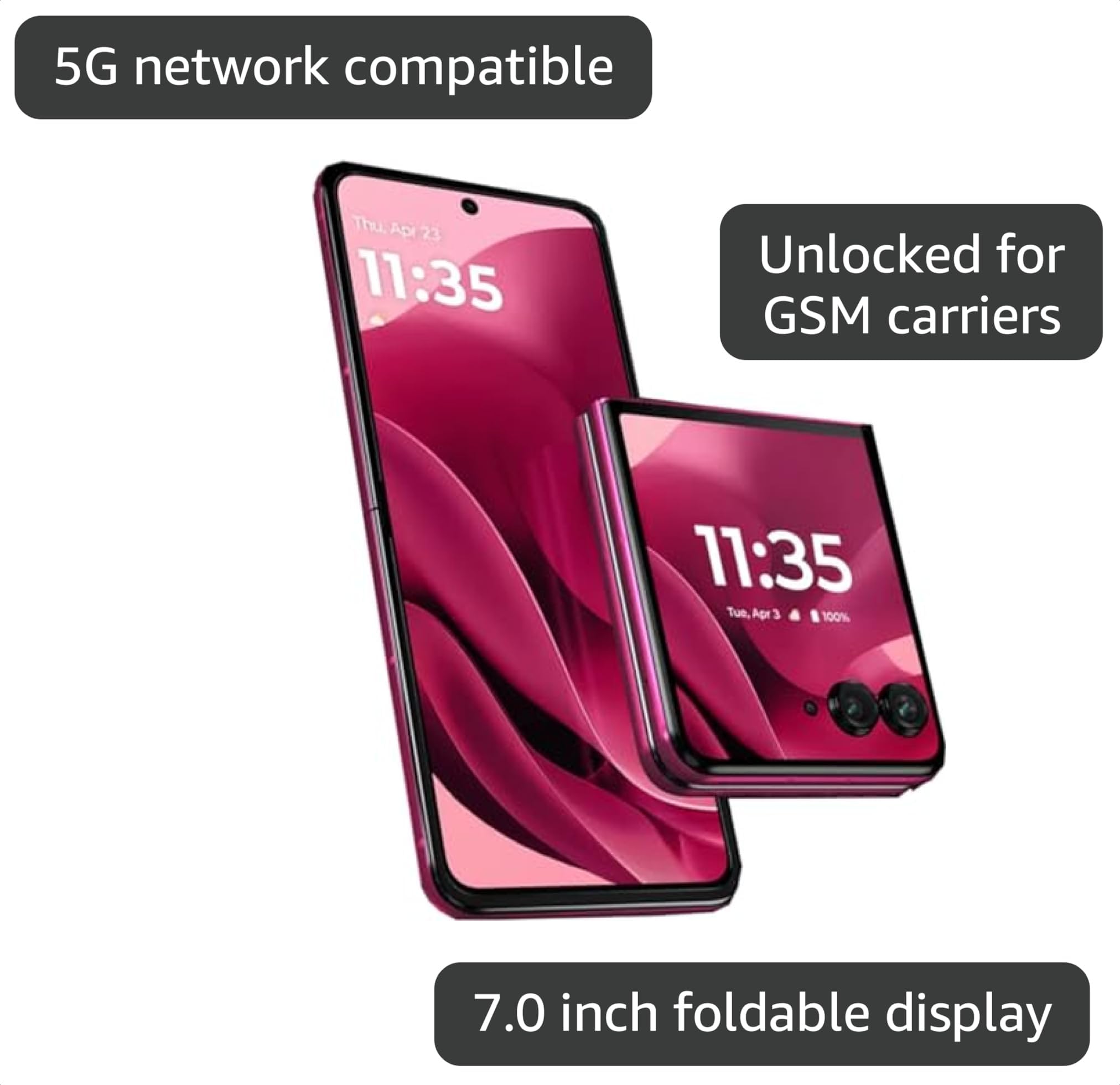 Amazon.com: Motorola RAZR 60 Ultra 5G 2025 (Pantone Cabaret