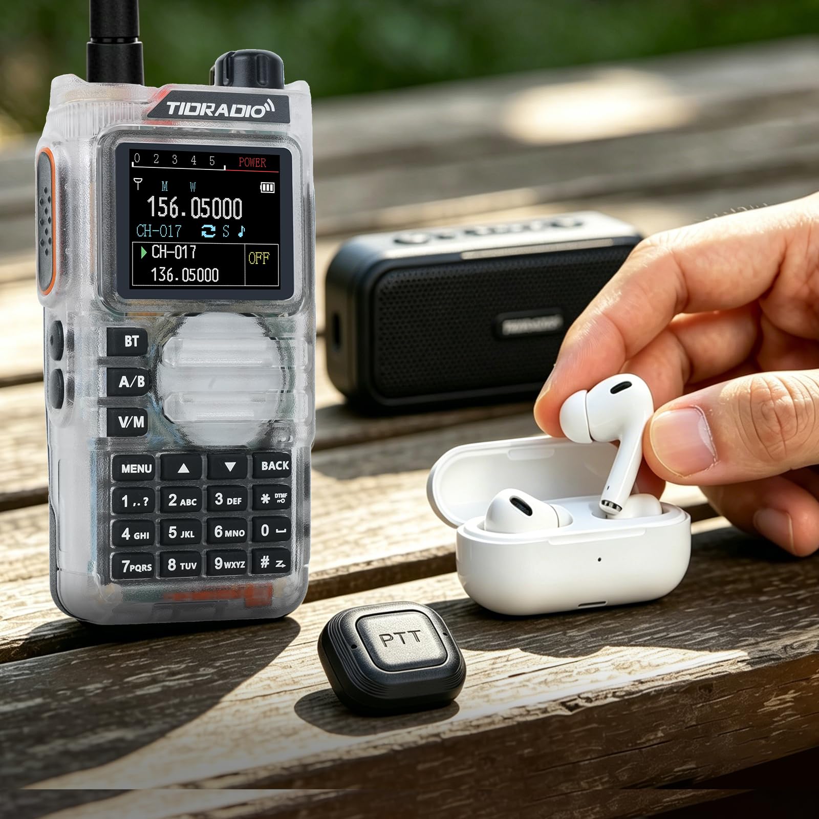TIDRADIO TD-H9 Walkie Talkie, funkgerät, 10 Watt, GPS, APRS, Spektrumanalyse, SMS, Bluetooth-Programmierung, Web-Upgrade, NOAA, USB-C-Akku, Funkgerät für Erwachsene mit hoher Reichweite –Weiß