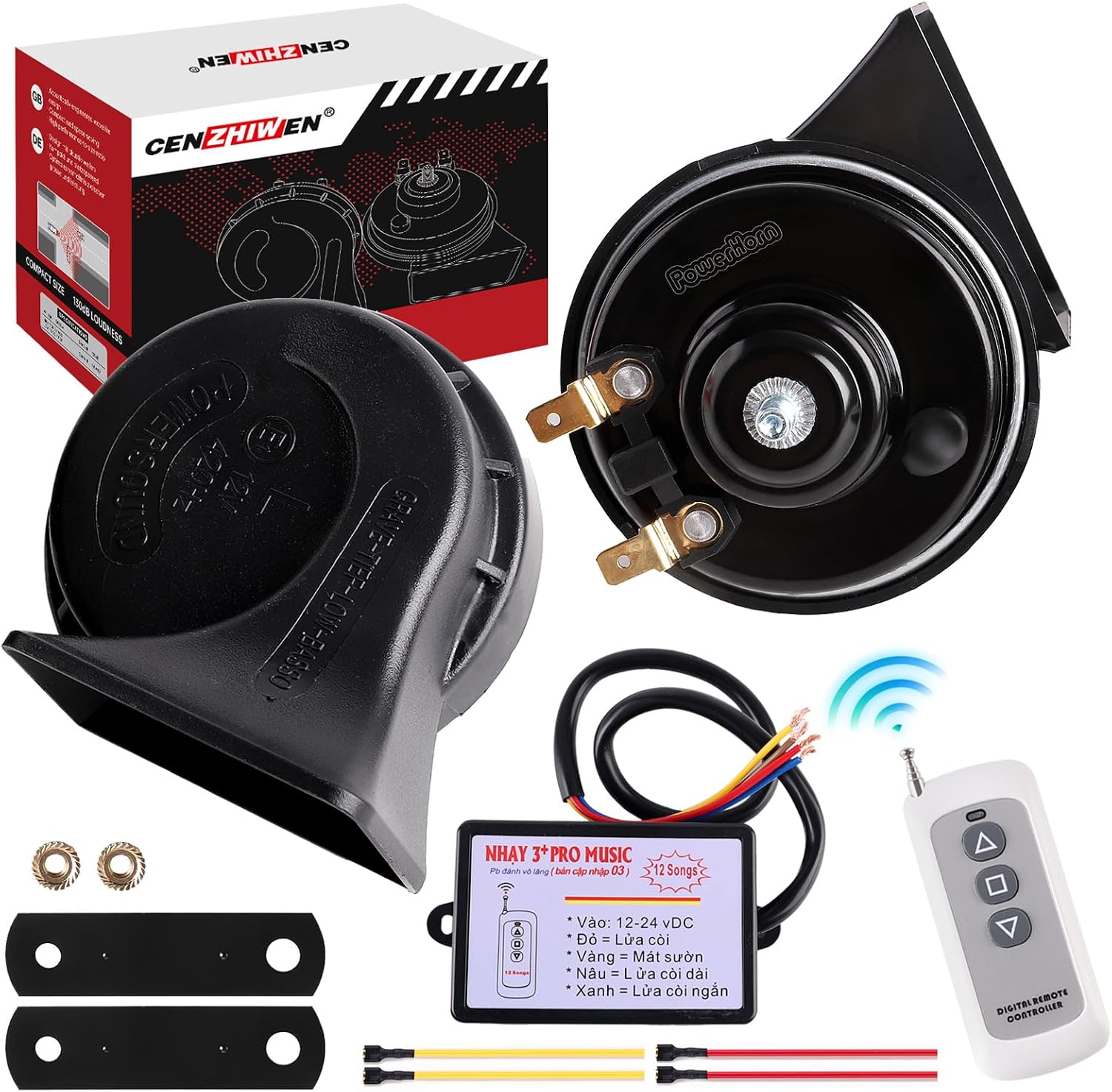 12V 12-Tone Musical Car Horn for Truck with Wireless Controller