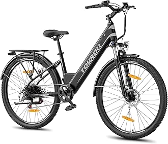 J1 ST 27.5" Electric Bike for Adults, 7 Speed Electric Bicycle with 36V 15.6Ah Removable Battery, 100km Range Pedal Assist City E Bike for Commute and Trekking, LCD Display, Dual Disc Brake