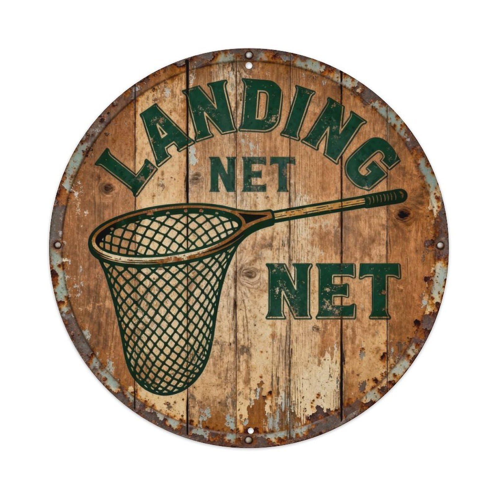 Landing Net Metal Tin Sign Plaque