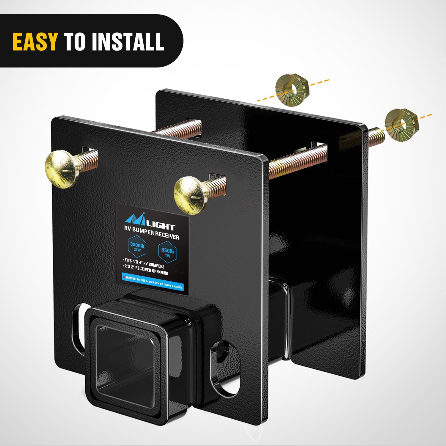 Snapklik.com : RV Bumper Hitch Receiver Fits For 4 Inch X 4 Inch Square ...