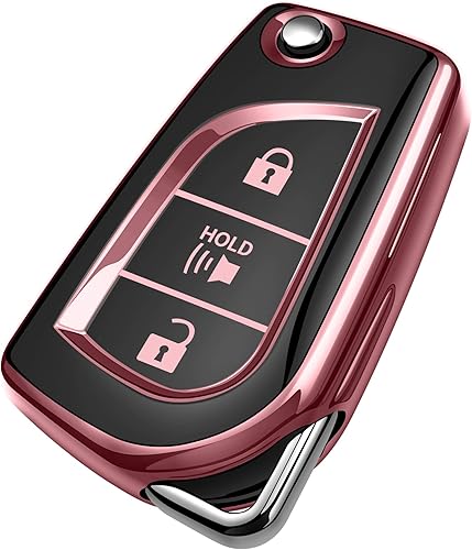 Tukellen Funda especial para llavero de Toyota, funda de TPU suave especial compatible con Fortuner Tundra Camry RAV4 Highlander Challenger (rosa, 3
