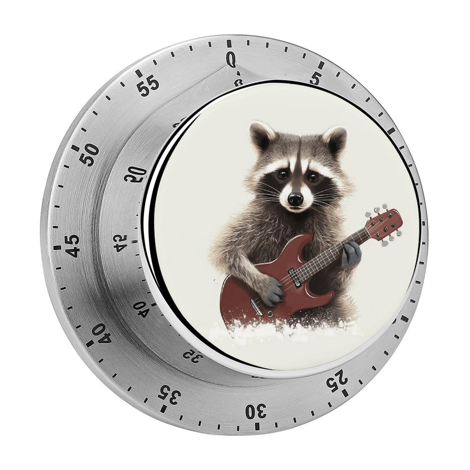 Funny Raccoon Timers Adsorbable Stainless Steel Kitchen Timer Loud 60 Minute Visual Timer Portable Manual Countdown Timers Alarm Clock Time Management Tool for Home Work