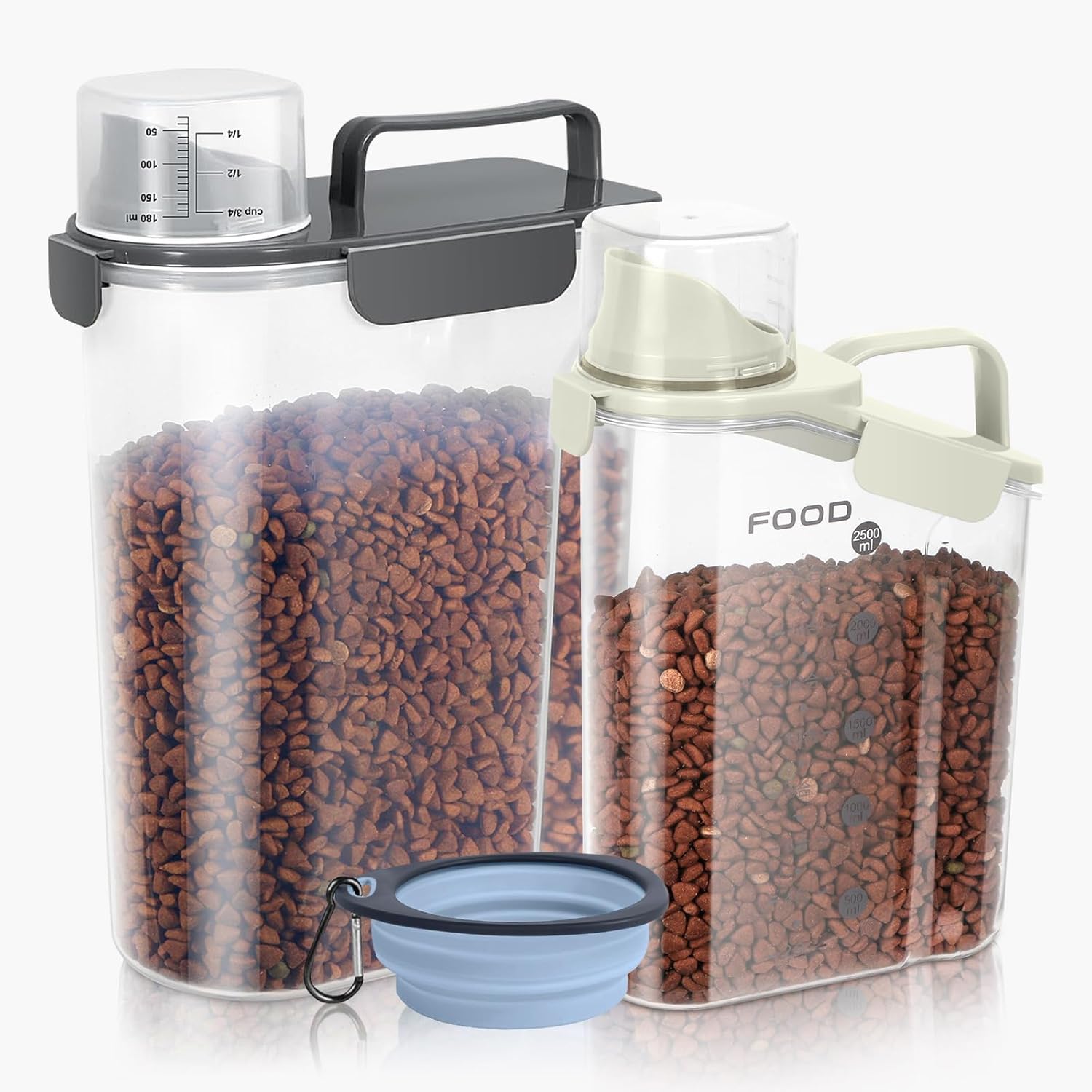 Small Cat and Dog Food Storage Containers BPA Free, Airtight Pet Food Storage Containers with Large Pour Spout
