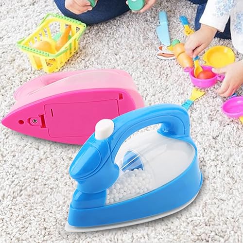 Miniatura 6 de GOTOTOP Mini juguete eléctrico de hierro para niños, juguete de hierro de plástico rosa para niños, bebé, niña, juego de electrodomésticos, juguete