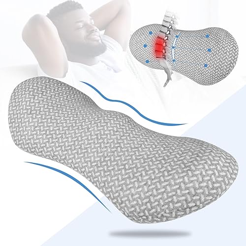 Almohada de apoyo lumbar, almohada lumbar de espuma viscoelástica para aliviar el dolor de espalda baja, almohada lumbar ergonómica aerodinámica