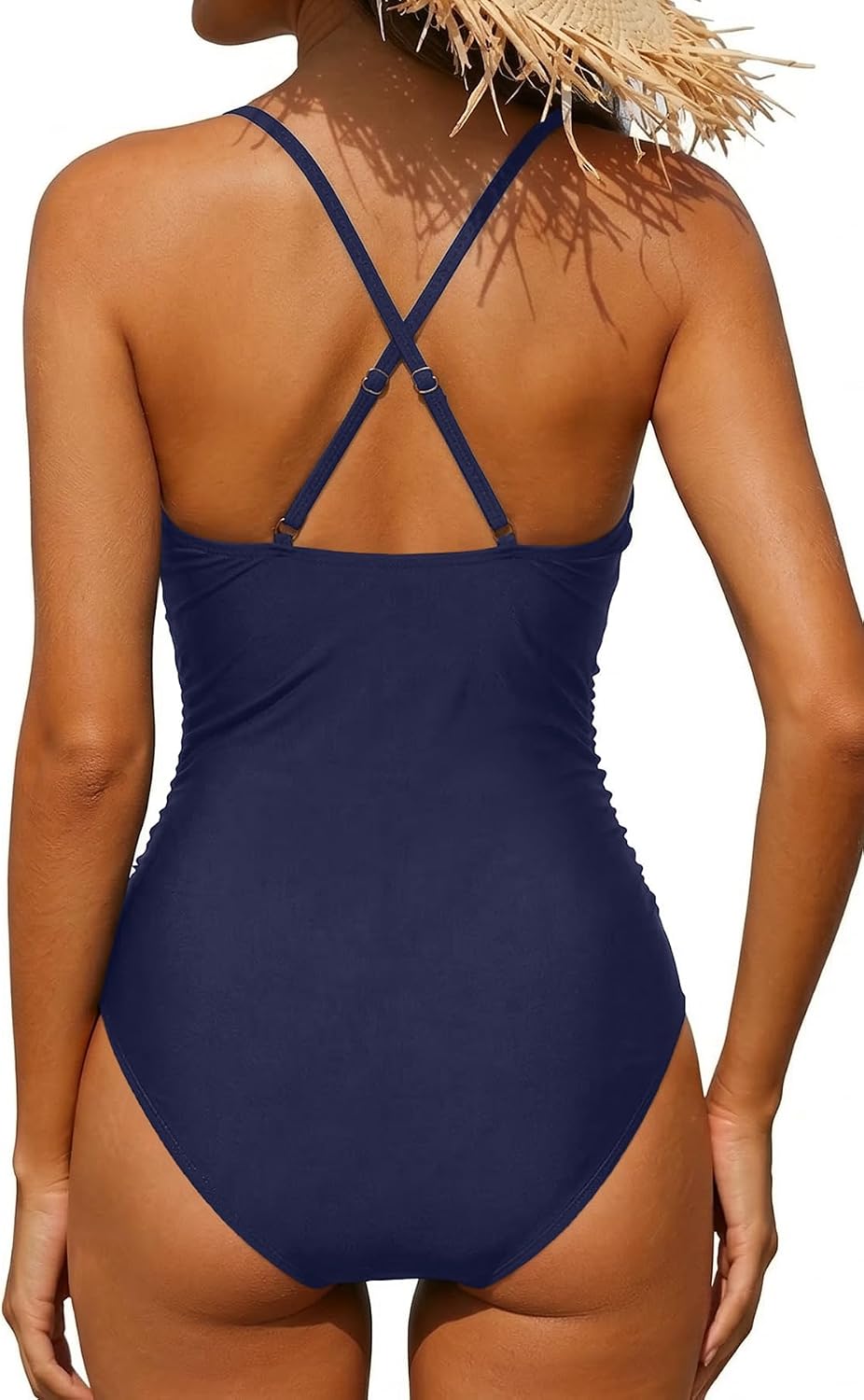 Holipick Women High Neck One Piece Swimsuit Tummy Control Bathing Suit for Teens Girls Criss Cross Swimwear