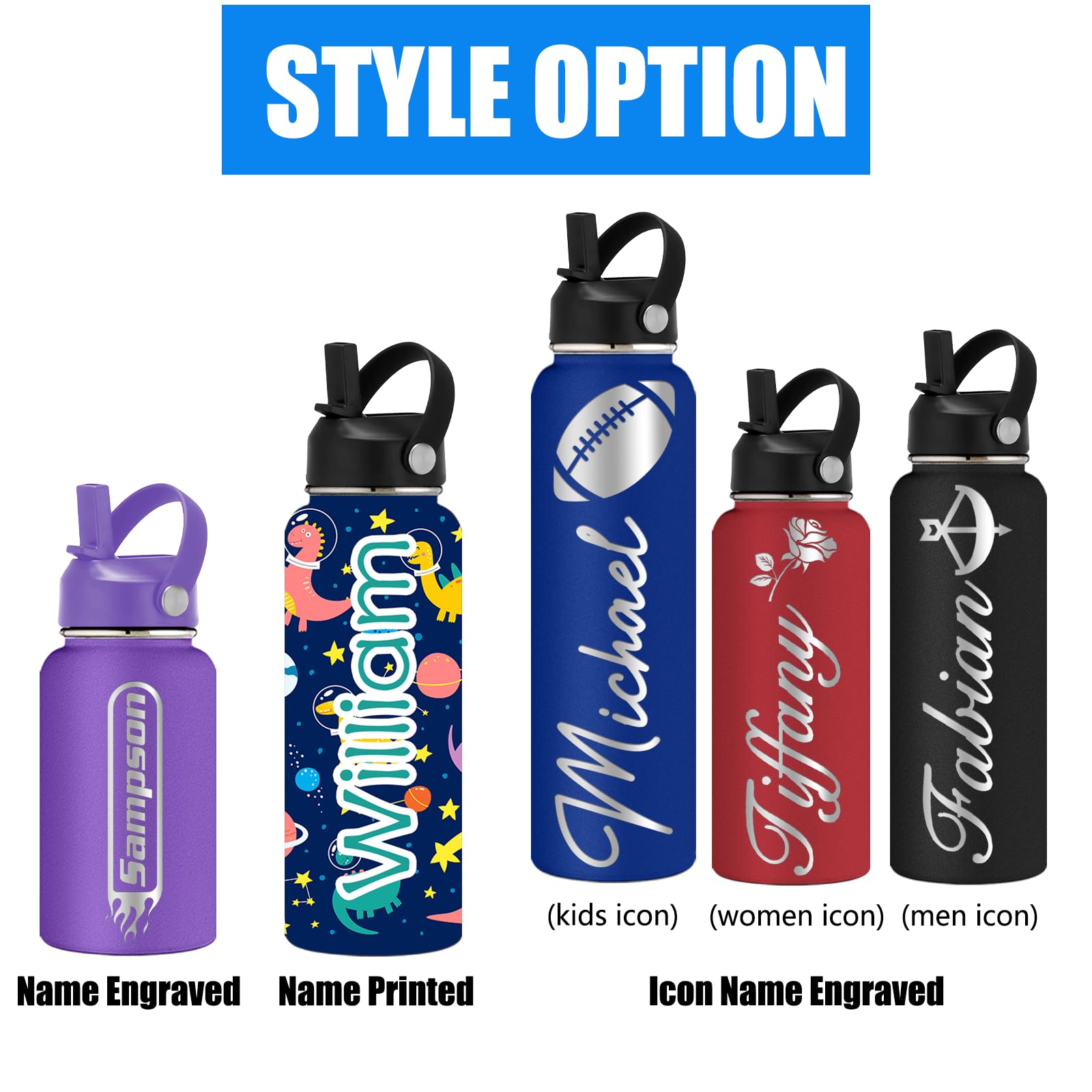 32oz Personalized Water Bottles Custom Engraved Water Bottle