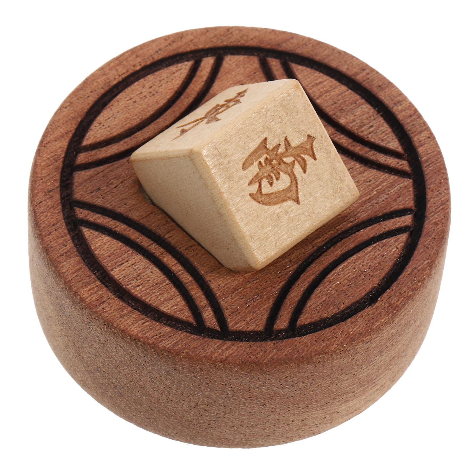 ibasenice Wooden Mahjong Wind Indicator - Mahjong Tiles Dice Party