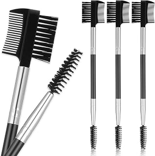 WLLHYF Eyebrow Brush Eyelash Comb 3 Pcs Double Head Eyebrow Brush Eyebrow Eyelash Dual Comb Eyelash Separator for Women Girls Makeup Tools