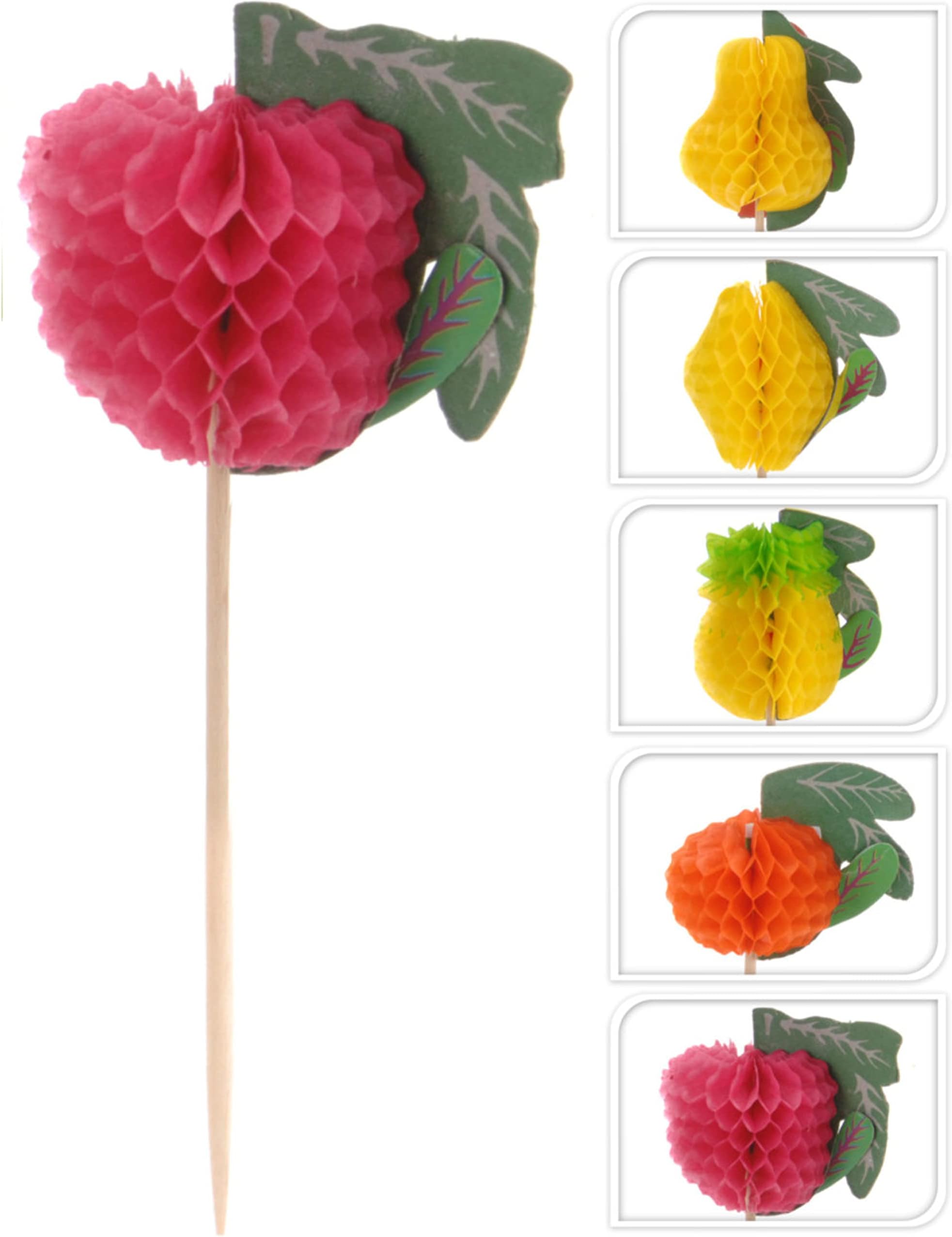 Paper Fruit Cocktail Picks Drinks Snack Skewers Party Sticks Decorations Canapes 48 Pack