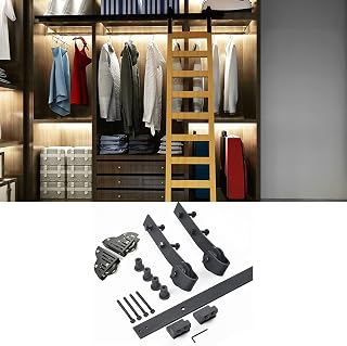 5ft-13ft Rolling Library Ladder Hardware Kit med golvrullhjul (Ingen stege) Lagerstångsskåp glidande stegesats (Storlek: 13ft/400cm Track kit)