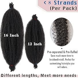 12 Inch Pre Separated Springy Afro Twist Hair 3 Packs Short Spring Twist Hair For Distressed Soft Locs Golden Brown Afro Twist Hair Natural Marley Twist Braiding Hair Extensions (12 Inch 3Pcs, 27)