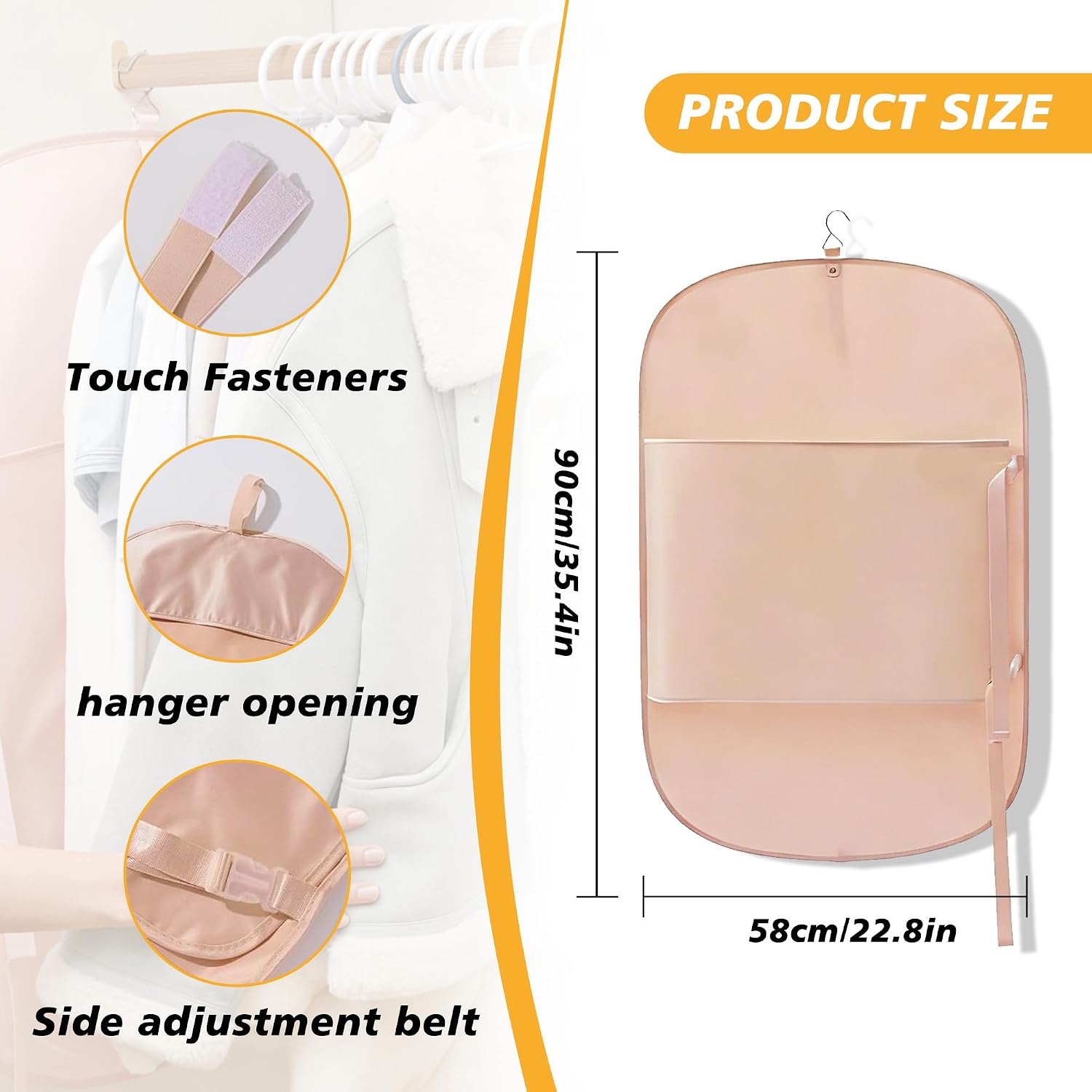 Closet Press Board Organizer, Space Saving Garment Bag, Space Saver Compression Bags, Jacket Storage For Closet, Large Capacity Closets Organizer For Office Bedroom Travel RV Daily Home (Pink)