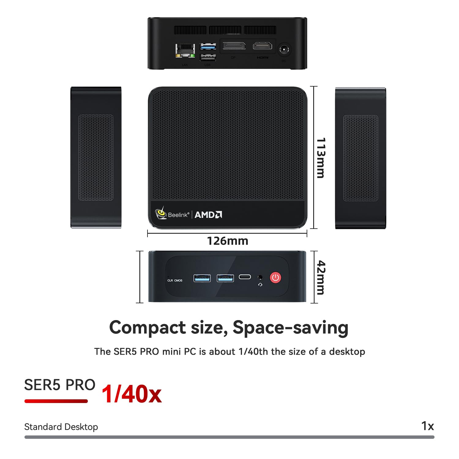 Amazon.com: Beelink SER5 Mini PC AMD Ryzen 7 5800H(8C/16T,up to