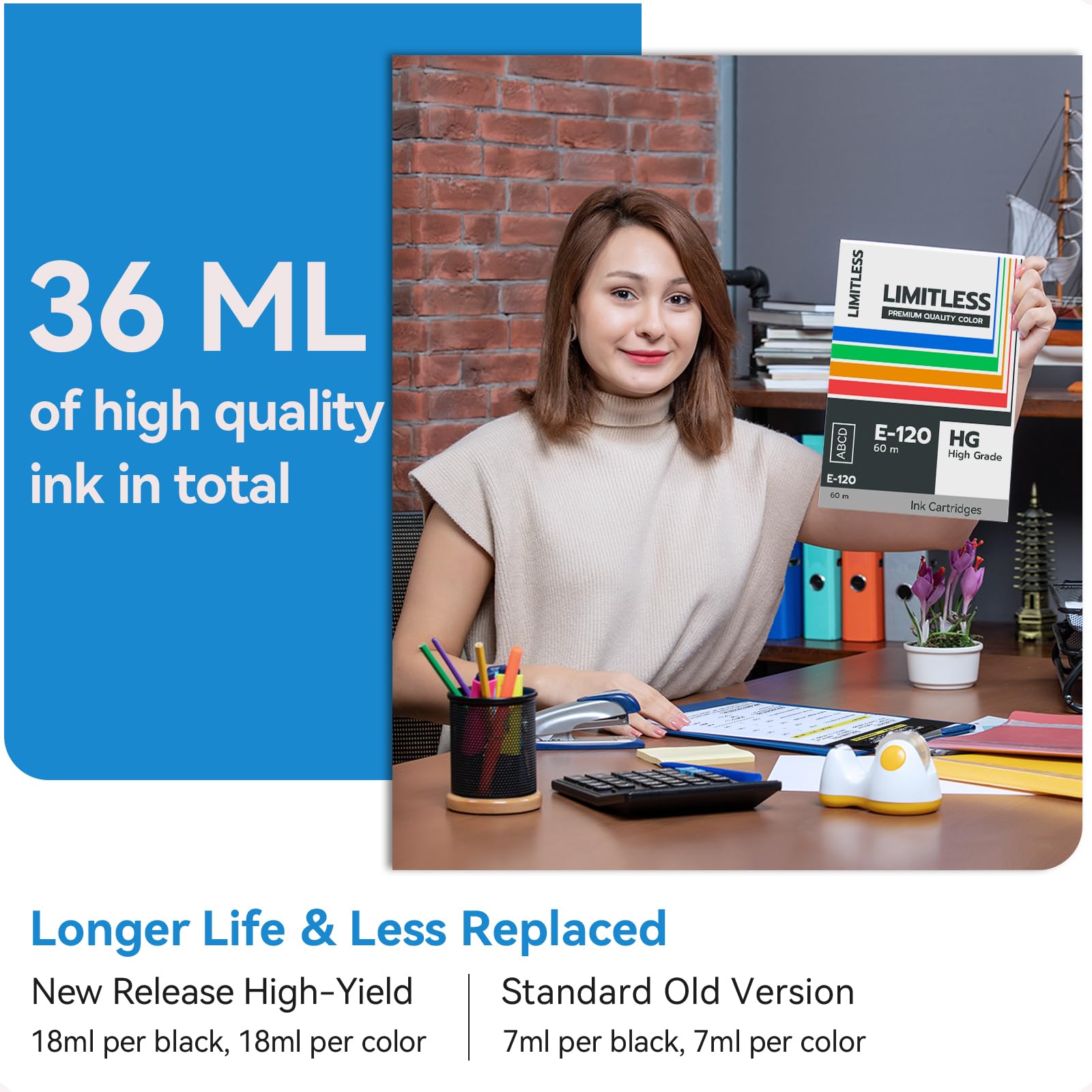 Printer Ink 62 62XL Compatible For HP Ink 62 62XL Black And Color Combo Pack For HP Envy 5540 5640 7645 5660 Officejet 5740 5746 250 - View #14